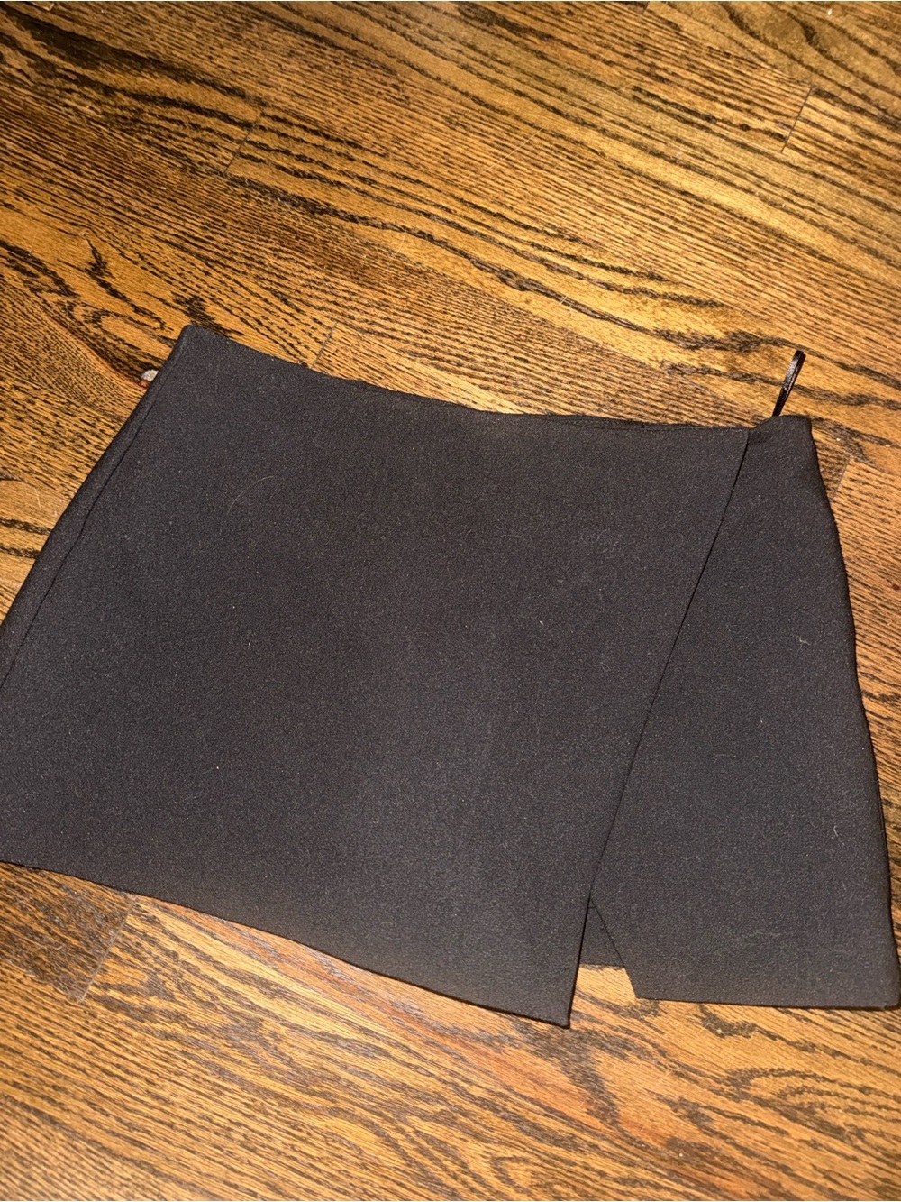 Zara Black Wrap-Style Mini Skort